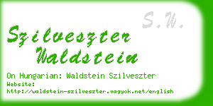 szilveszter waldstein business card